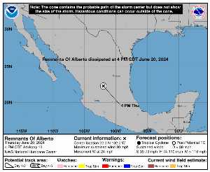 Rémanence Alberto : prévision du NHC sur Meteo Tropicale - Meteo des cyclones