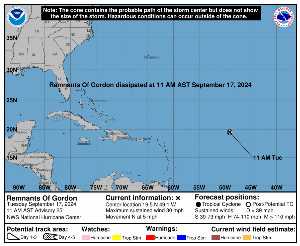 Perturbation Gordon : prévision du NHC sur Meteo Tropicale - Meteo des cyclones