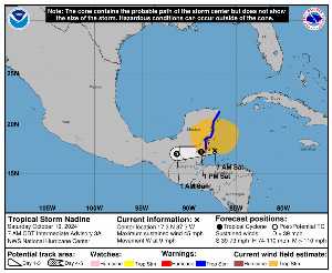 Tempête Nadine : prévision du NHC sur Meteo Tropicale - Meteo des cyclones