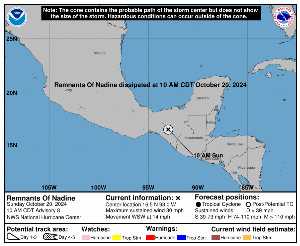 Rémanence Nadine : prévision du NHC sur Meteo Tropicale - Meteo des cyclones