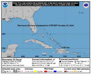 Rémanence Oscar : prévision du NHC sur Meteo Tropicale - Meteo des cyclones