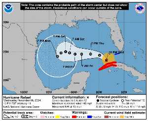 Ouragan Rafael : prévision du NHC sur Meteo Tropicale - Meteo des cyclones