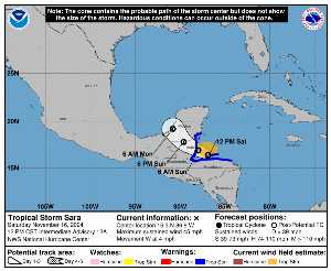 Tempête Sara : prévision du NHC sur Meteo Tropicale - Meteo des cyclones