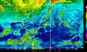 Météo des cyclones : Image satellite en couleurs naturelles.