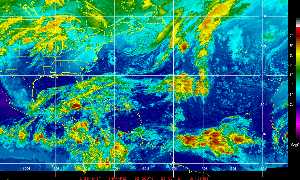 Météo des cyclones : Image satellite en couleurs naturelles.