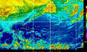 Météo des cyclones : Image satellite en couleurs naturelles.