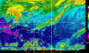 Météo des cyclones : Image satellite en couleurs naturelles.