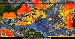 Météo tropicale : Air sec et densité de poussière dans l'air.