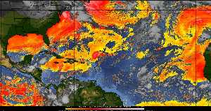 Météo tropicale : Air sec et densité de poussière dans l'air.