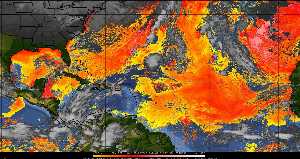 Météo tropicale : Air sec et densité de poussière dans l'air.