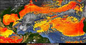 Météo tropicale : Air sec et densité de poussière dans l'air.