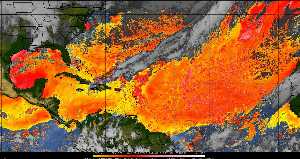 Météo tropicale : Air sec et densité de poussière dans l'air.