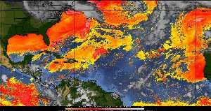 Météo tropicale : Air sec et densité de poussière dans l'air.