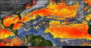 Météo tropicale : Air sec et densité de poussière dans l'air.