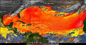 Météo tropicale : Air sec et densité de poussière dans l'air.