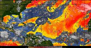Météo tropicale : Air sec et densité de poussière dans l'air.