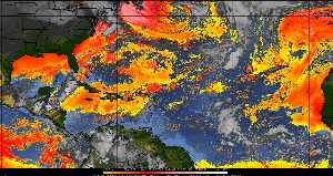 Météo tropicale : Air sec et densité de poussière dans l'air.