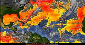 Météo tropicale : Air sec et densité de poussière dans l'air.