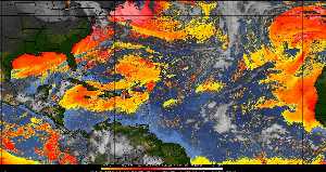 Météo tropicale : Air sec et densité de poussière dans l'air.