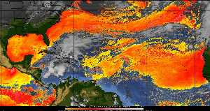 Météo tropicale : Air sec et densité de poussière dans l'air.