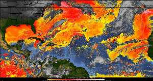 Météo tropicale : Air sec et densité de poussière dans l'air.