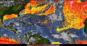 Météo tropicale : Air sec et densité de poussière dans l'air.