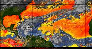 Météo tropicale : Air sec et densité de poussière dans l'air.