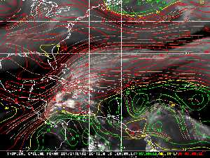 Météo tropicale : Carte des vents de cisaillement.