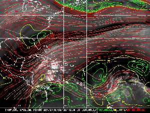 Météo tropicale : Carte des vents de cisaillement.