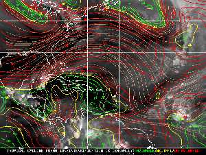 Météo tropicale : Carte des vents de cisaillement.