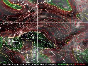 Météo tropicale : Carte des vents de cisaillement.