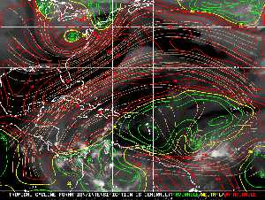 Météo tropicale : Carte des vents de cisaillement.